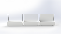 120 cm dividers of the 3 material front up view