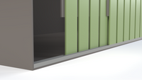 Detail view of the sliding door